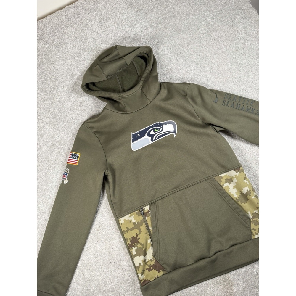 Nike Seattle Seahawk Salute to Services Boys Size‎ XL Hoodie Sweatshirt NFL Camo